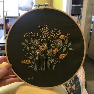 Flower hand embroidery hoop